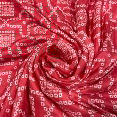 Red Colour Pure Habutai Silk Printed Fabric