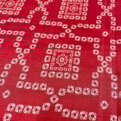 Red Colour Pure Habutai Silk Printed Fabric