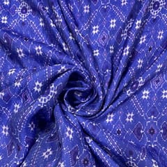 Purple Colour Cotton Silk Printed Fabric