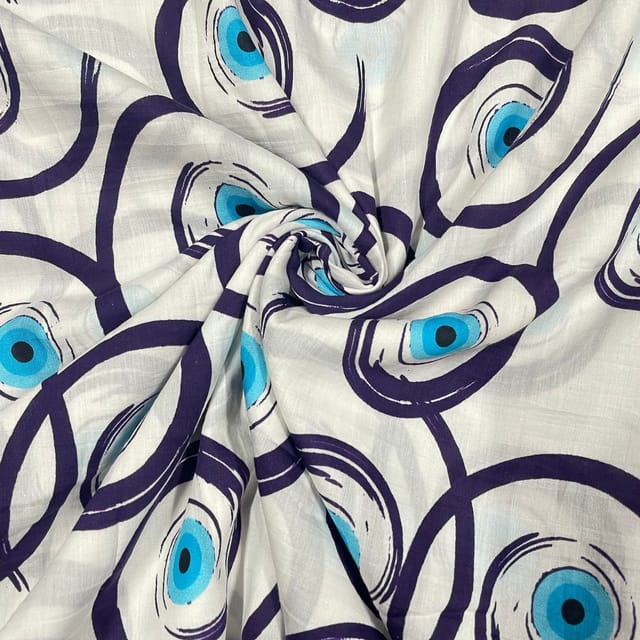 Multi Colour Cotton Silk Printed Fabric