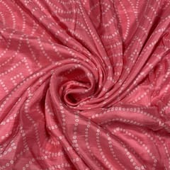 Pink Colour Pure Silk Printed Fabric