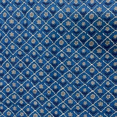 Blue Colour Cotton Cambric Printed Fabric