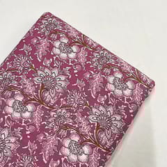Pink Colour Cotton Cambric Printed Fabric