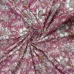 Pink Colour Cotton Cambric Printed Fabric
