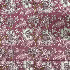 Pink Colour Cotton Cambric Printed Fabric