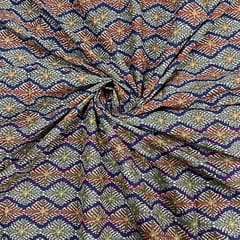 Navy Blue Colour Cotton Cambric Printed Fabric