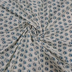 White Colour Cotton Cambric Printed Fabric