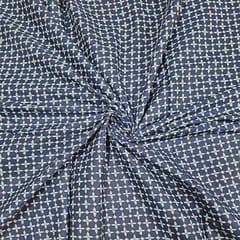 Blue Colour Cotton Cambric Printed Fabric