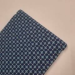 Blue Colour Cotton Cambric Printed Fabric