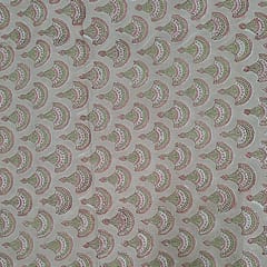 Peach Colour Cotton Cambric Printed Fabric