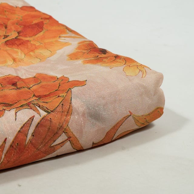 Multi Colour Muslin Shimmer Digital Printed Fabric