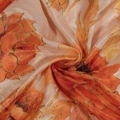 Multi Colour Muslin Shimmer Digital Printed Fabric