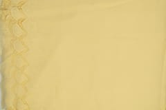 Yellow Colour Cotton Chikan Border Embroidered Fabric