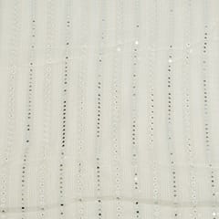 Dyeable Georgette Embroidered Fabric