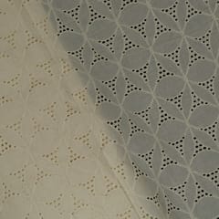 Dyeable Cotton Chikan Embroidered Fabric