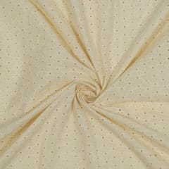 Dyeable Cotton Chikan Embroidered Fabric