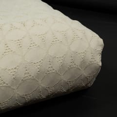 Dyeable Cotton Chikan Embroidered Fabric