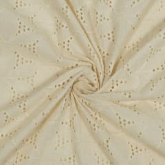 Dyeable Cotton Chikan Embroidered Fabric