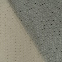 Dyeable Cotton Chikan Embroidered Fabric