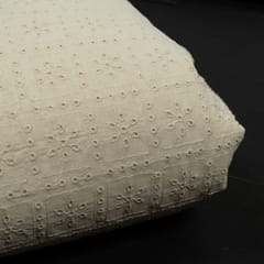 Dyeable Cotton Chikan Embroidered Fabric
