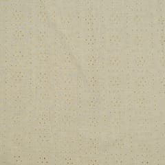 Dyeable Cotton Chikan Embroidered Fabric