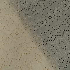 Dyeable Cotton Chikan Embroidered Fabric