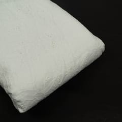 Dyeable Cotton Chikan Embroidered Fabric