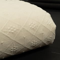 Dyeable Cotton Chikan Embroidered Fabric