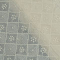 Dyeable Cotton Chikan Embroidered Fabric