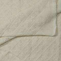 Dyeable Cotton Chikan Embroidered Fabric