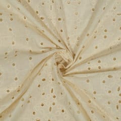Dyeable Cotton Chikan Embroidered Fabric