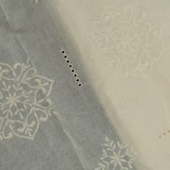 Dyeable Cotton Chikan Embroidered Fabric