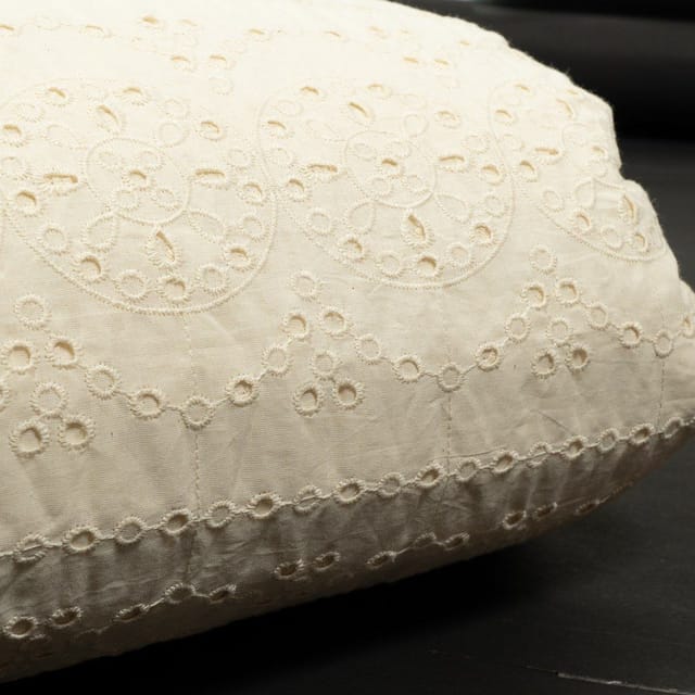 Dyeable Cotton Chikan Embroidered Fabric