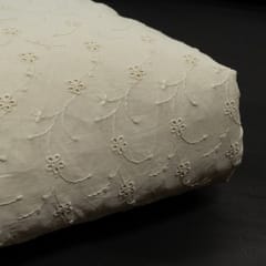 Dyeable Cotton Chikan Embroidered Fabric