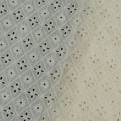 Dyeable Cotton Chikan Embroidered Fabric