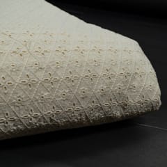 Dyeable Cotton Chikan Embroidered Fabric