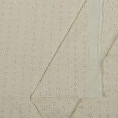 Dyeable Cotton Chikan Embroidered Fabric