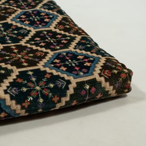 Multi Colour Velvet Print with Embroidered Fabric