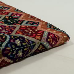 Multi Colour Velvet Print with Embroidered Fabric