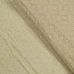Cream Colour Georgette Embroidered Fabric