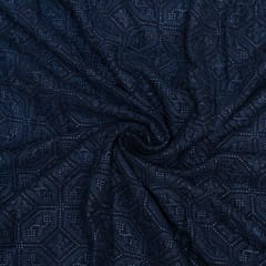 Cream Colour Georgette Embroidered Fabric