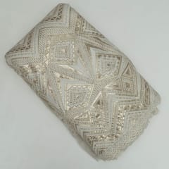 Dyeable Net Cutwork Embroidered Fabric