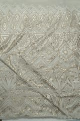 Dyeable Net Cutwork Embroidered Fabric