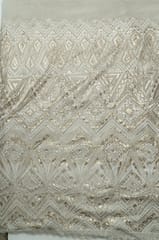 Dyeable Net Cutwork Embroidered Fabric