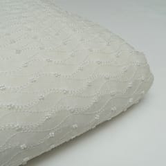 White Dyeable Georgette Embroidered Fabric