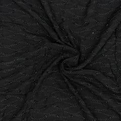 White Dyeable Georgette Embroidered Fabric