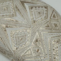 Dyeable Net Cutwork Embroidered Fabric