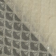 Dyeable Cotton Kota Checks Embroidered Fabric