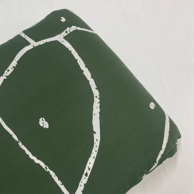 Dark Olive Colour Rayon Printed Fabric