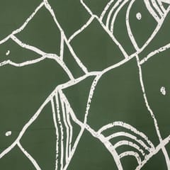 Dark Olive Colour Rayon Printed Fabric